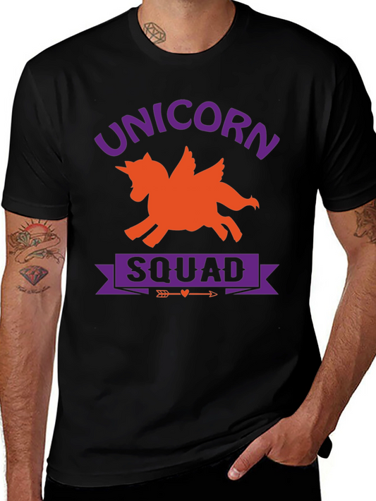 Unicorn Squad Graphic Tee - Black Cotton T-Shirt