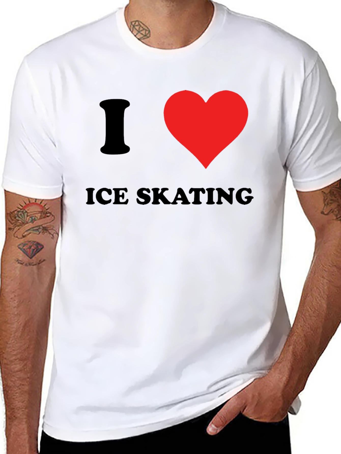 I Heart Ice Skating T-Shirt - Black Cotton Tee