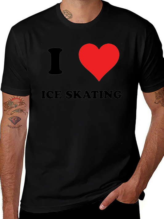 I Heart Ice Skating T-Shirt - Black Cotton Tee