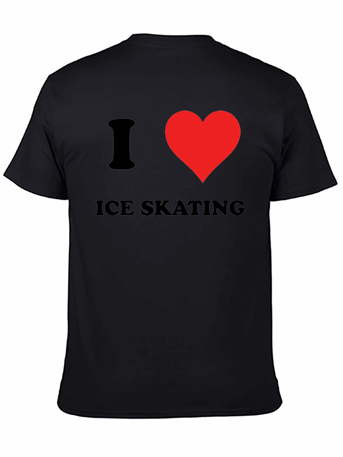 I Heart Ice Skating T-Shirt - Black Cotton Tee