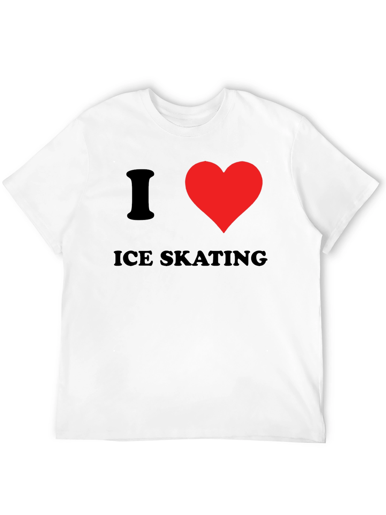 I Heart Ice Skating T-Shirt - Black Cotton Tee