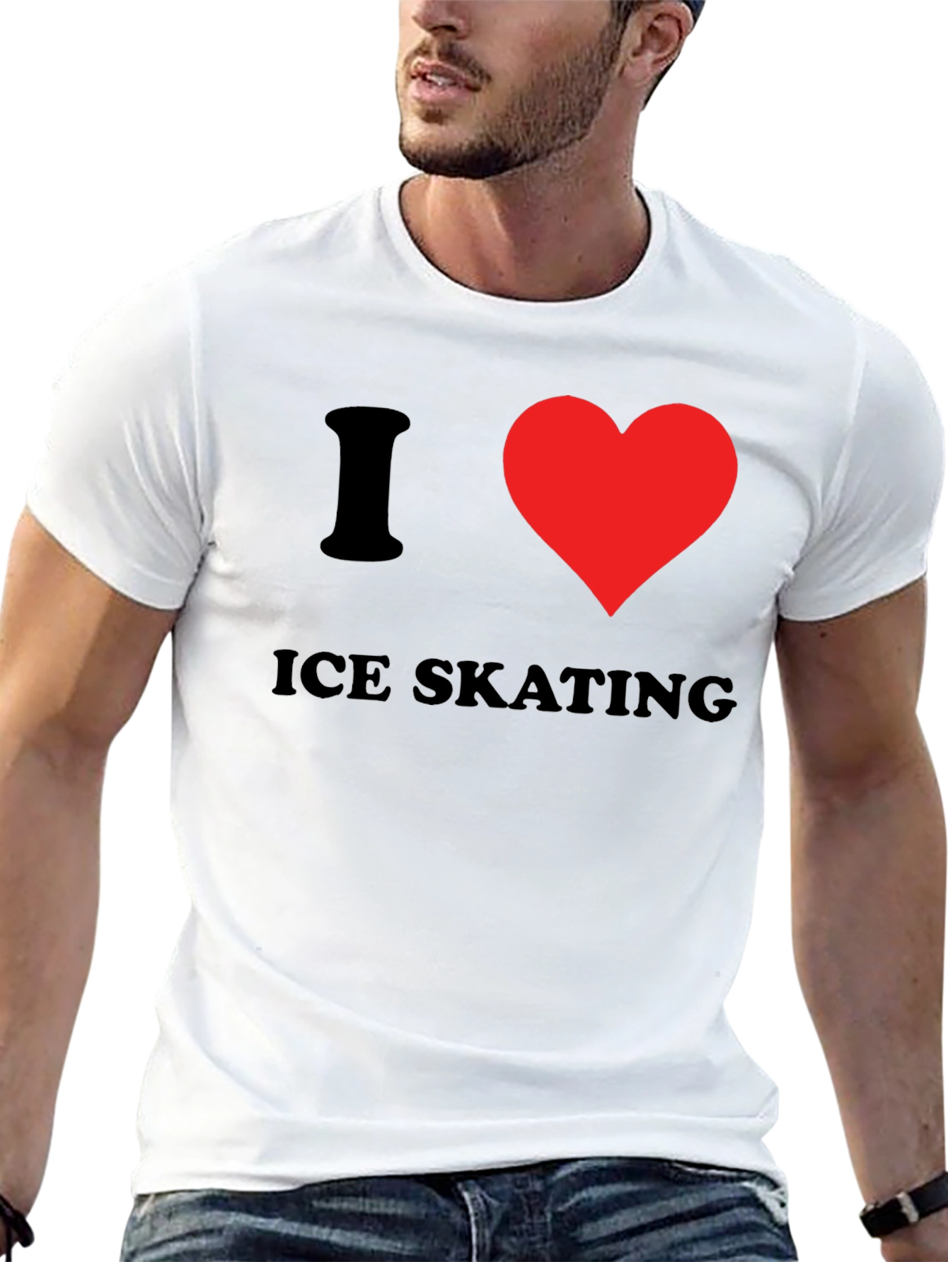 I Heart Ice Skating T-Shirt - Black Cotton Tee
