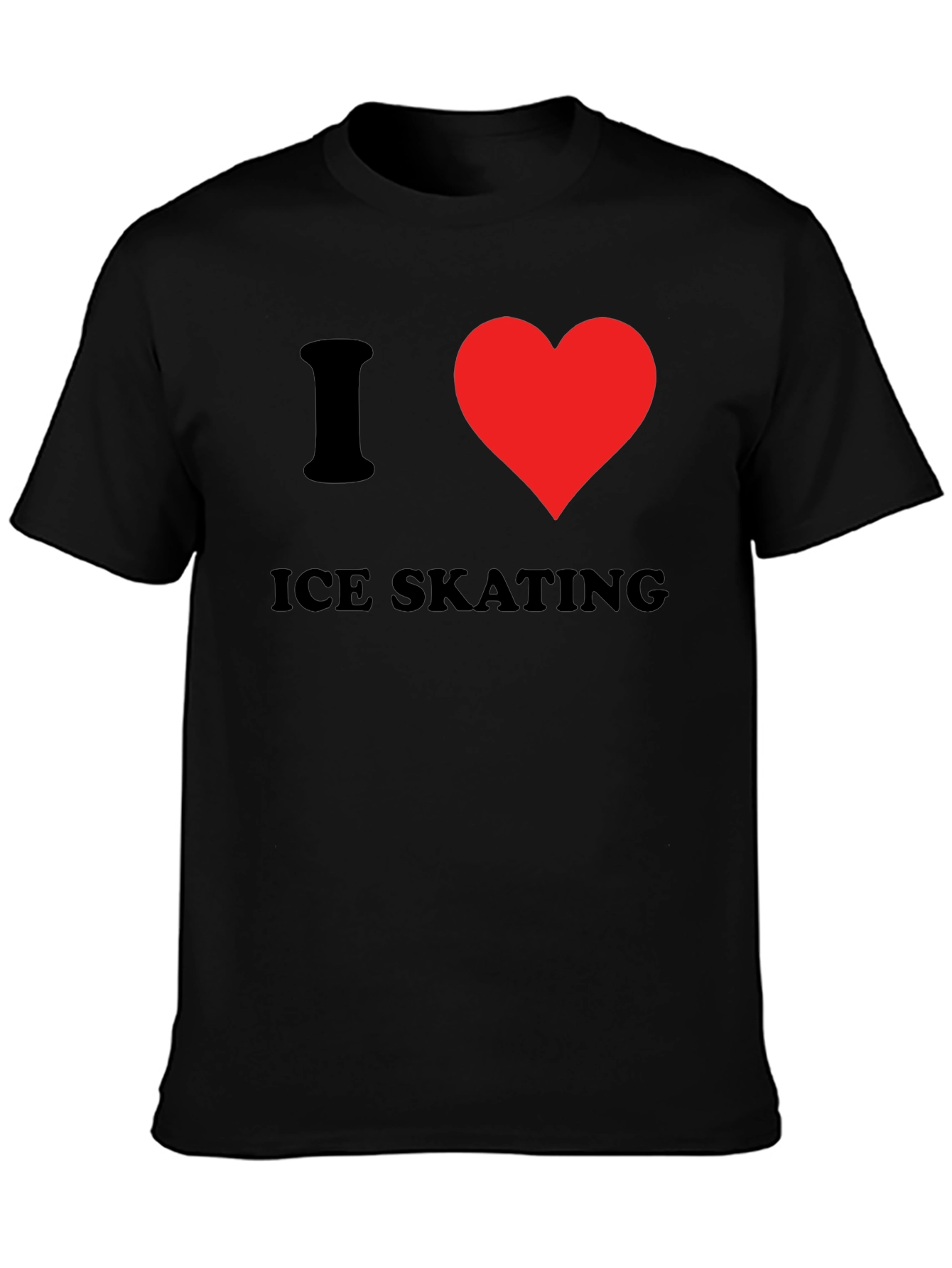 I Heart Ice Skating T-Shirt - Black Cotton Tee