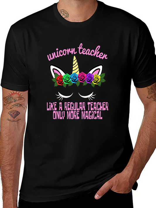 Unicorn Teacher Graphic Tee - Magical Teacher Shirt