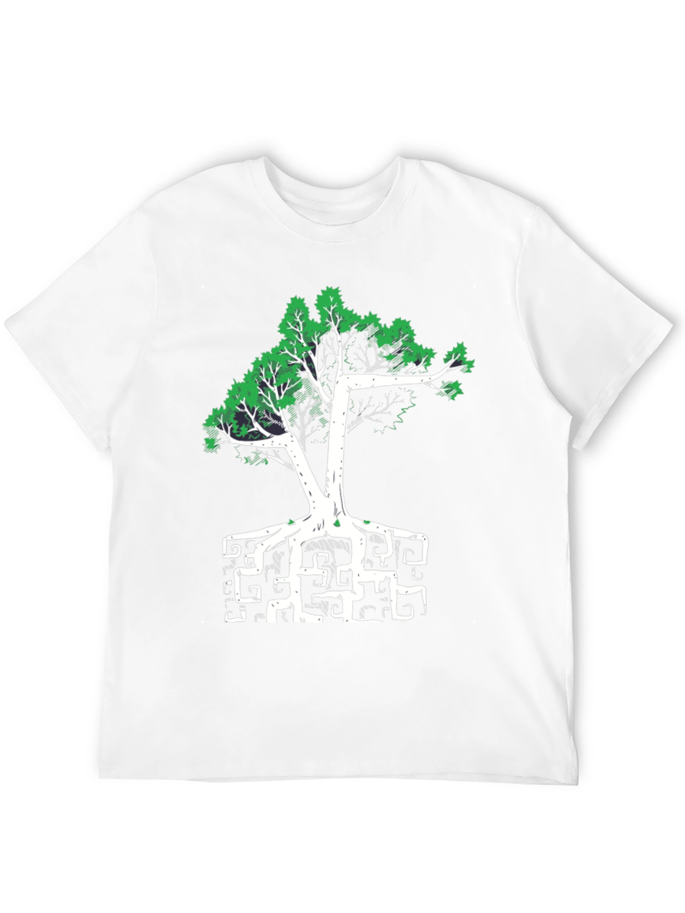 Abstract Tree Graphic Tee - Black