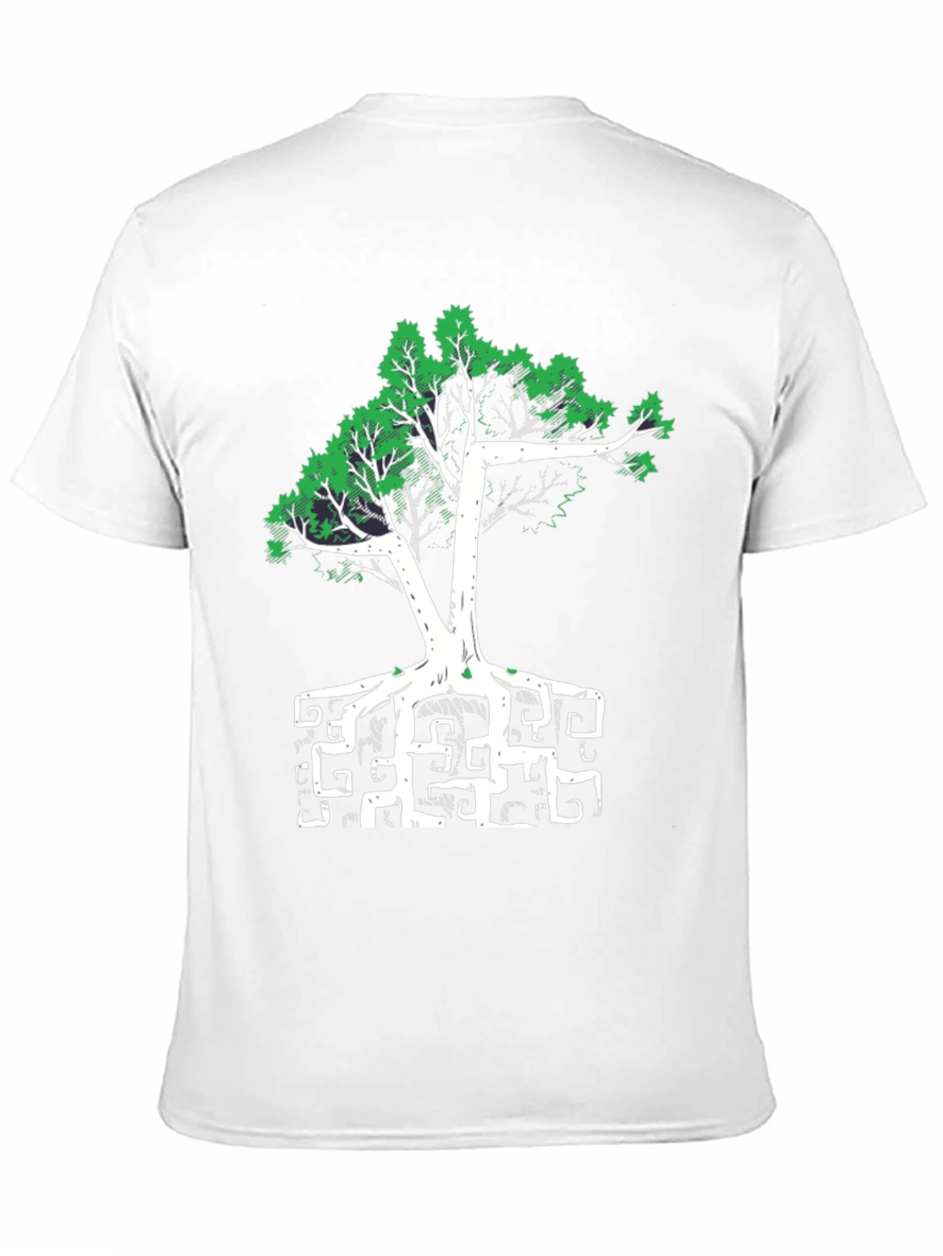 Abstract Tree Graphic Tee - Black