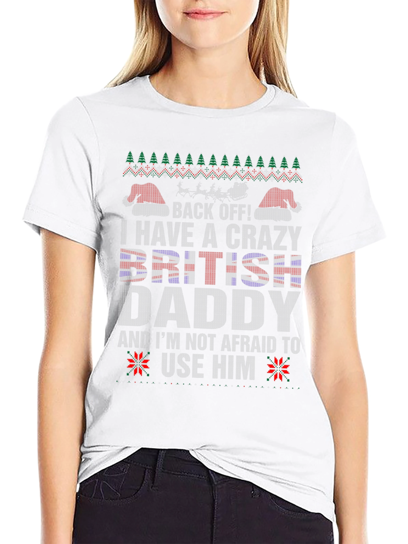 Crazy British Daddy Christmas T-Shirt