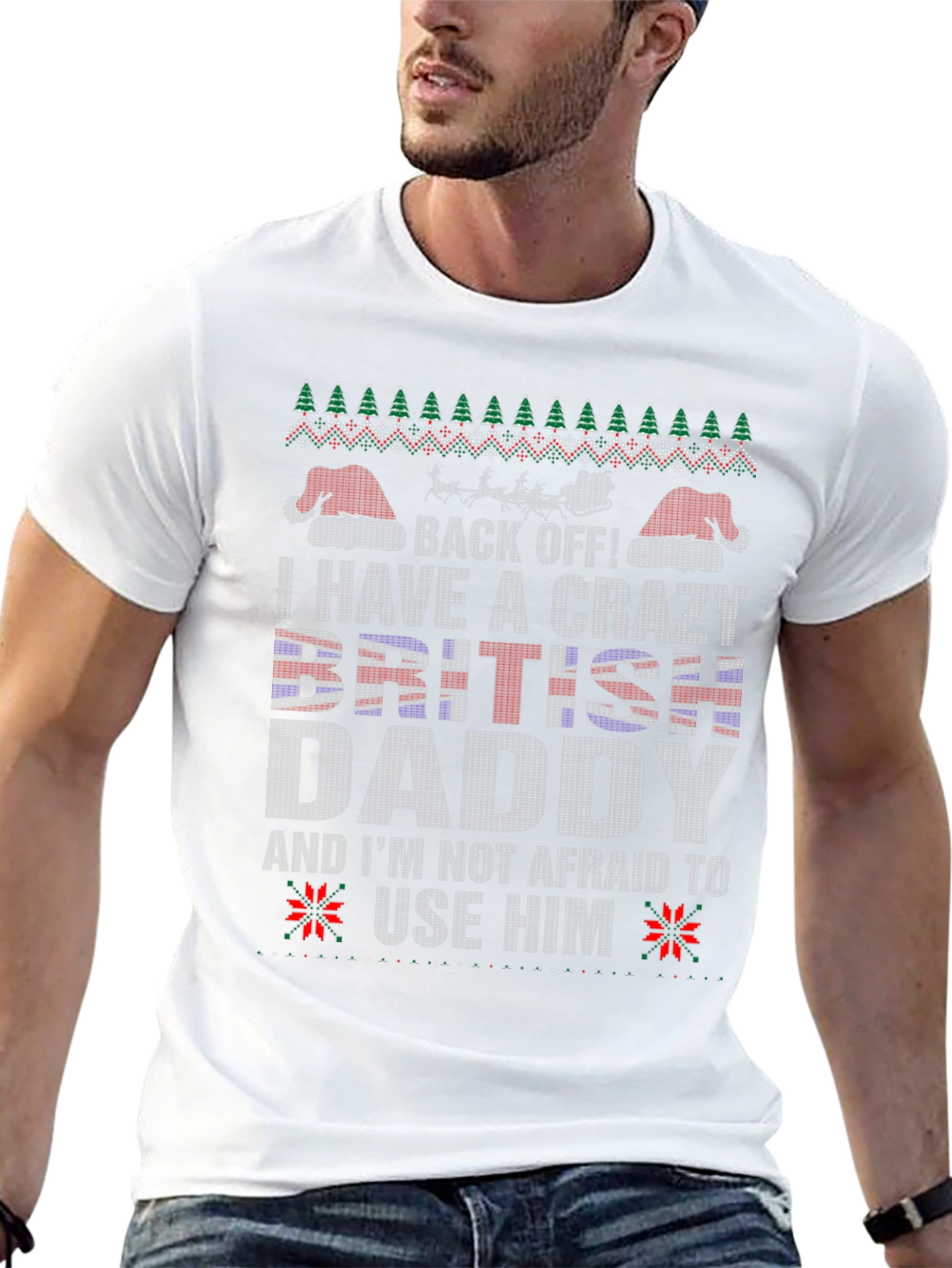 Crazy British Daddy Christmas T-Shirt