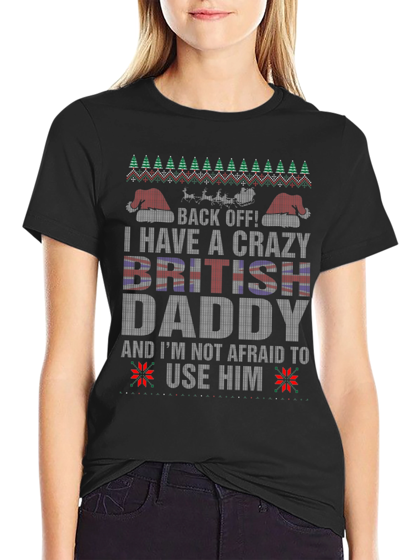 Crazy British Daddy Christmas T-Shirt