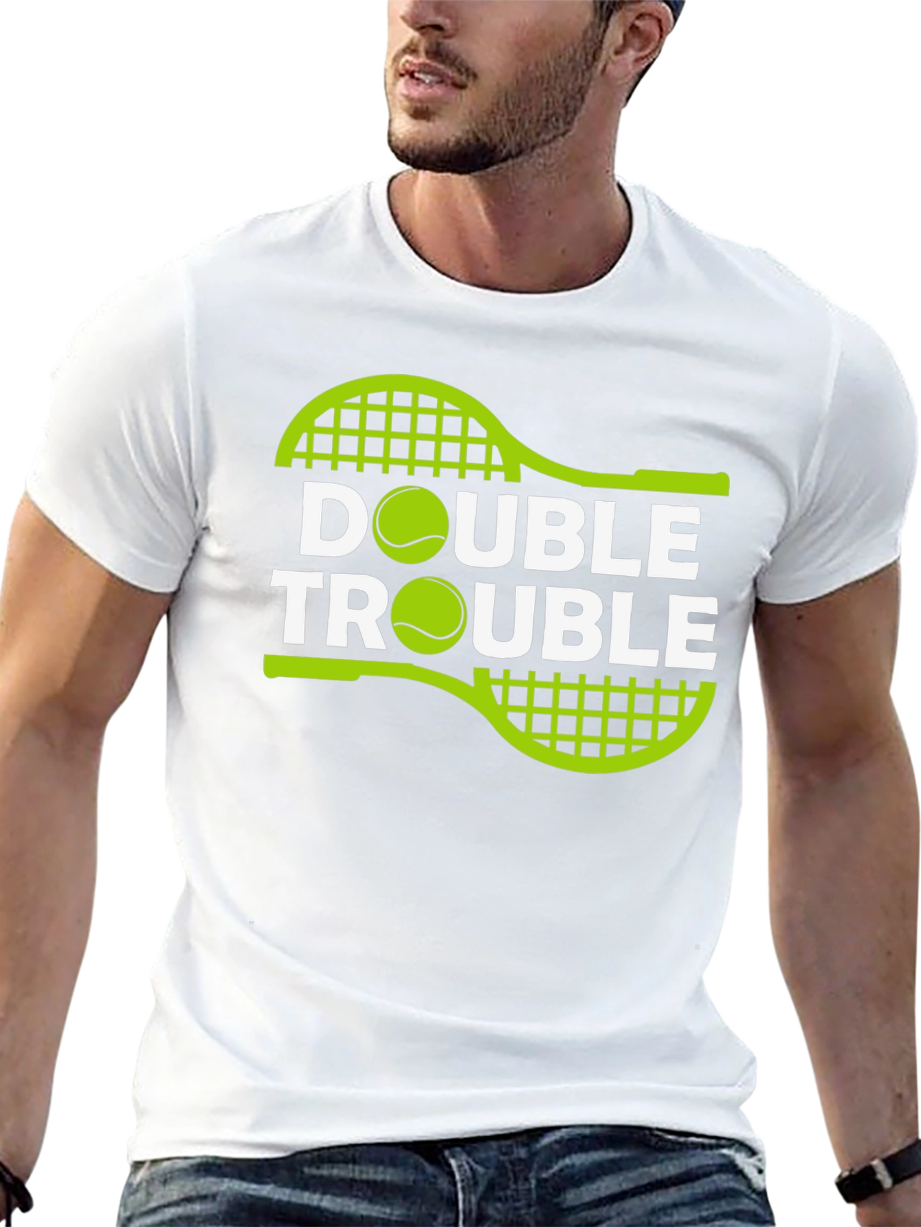Double Trouble Tennis Graphic T-Shirt