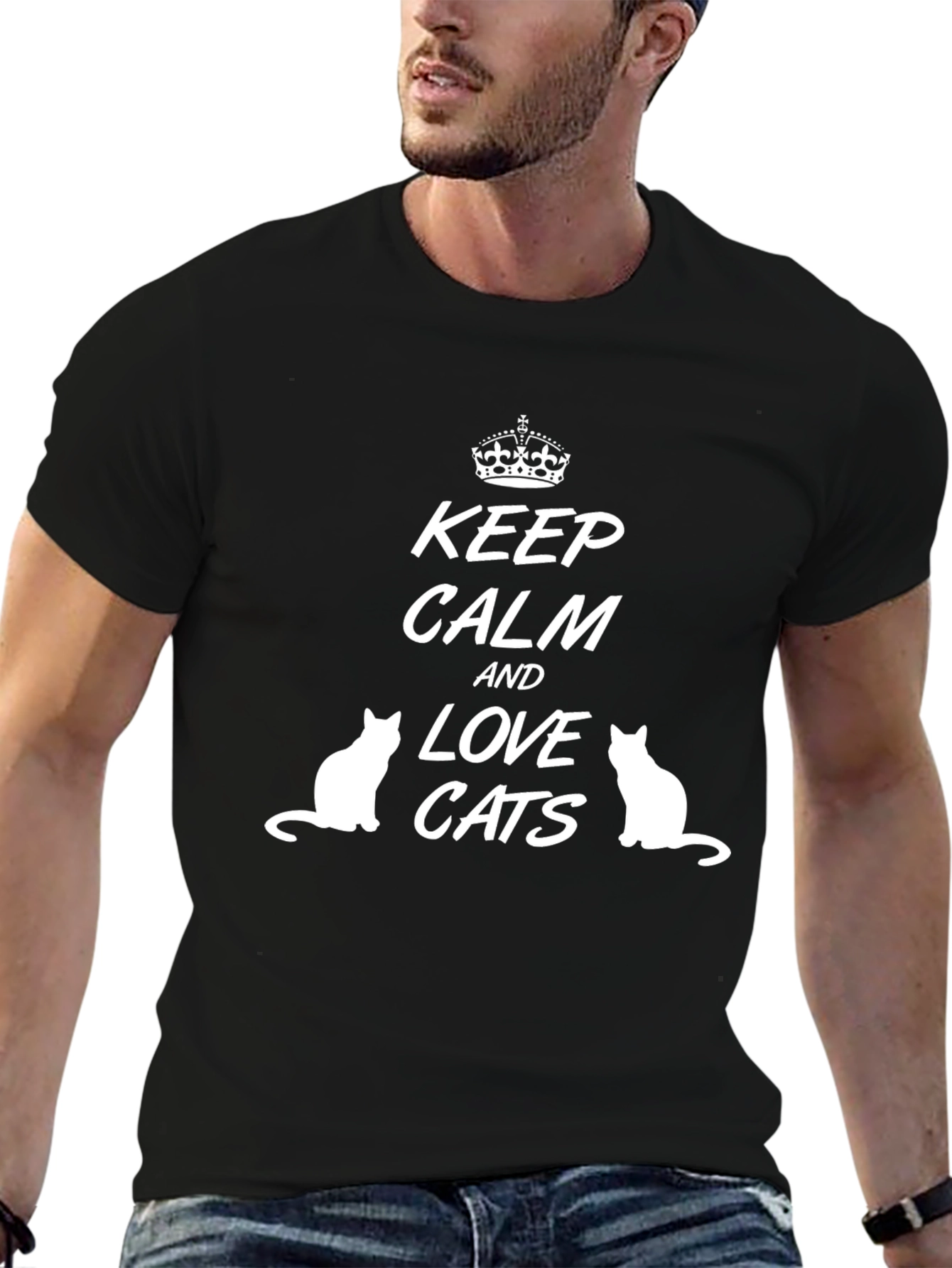 Keep Calm and Love Cats Graphic Tee