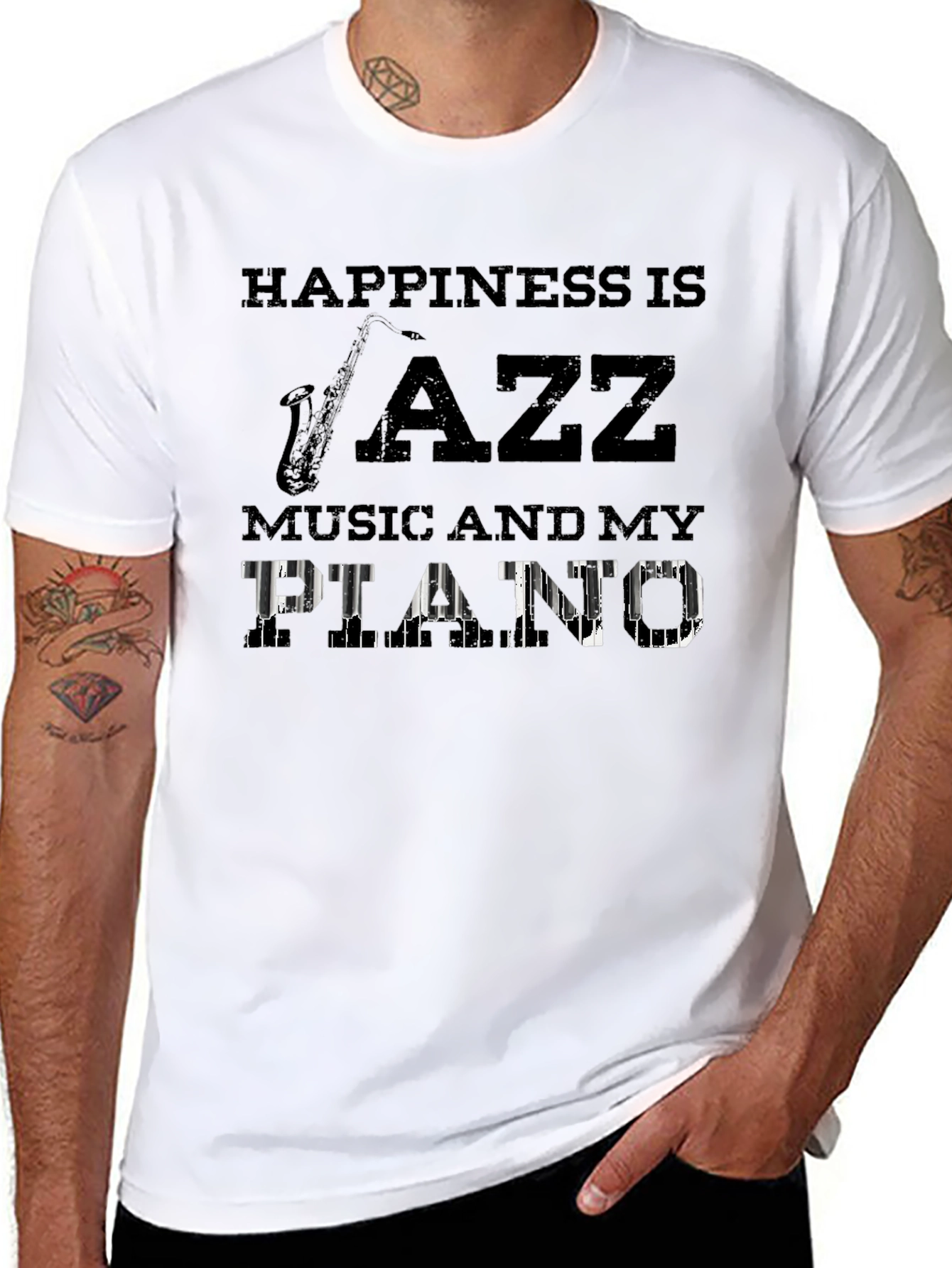 Jazz Music Piano T-Shirt: Happiness Is...