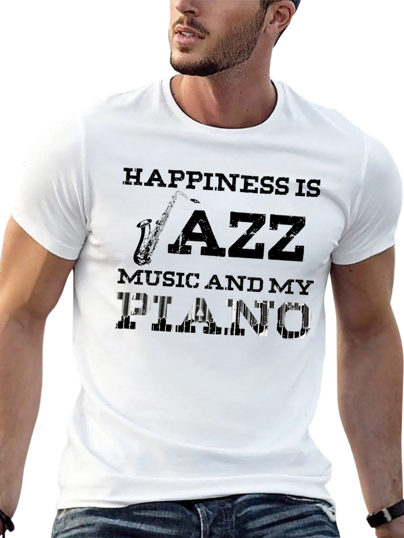 Jazz Music Piano T-Shirt: Happiness Is...