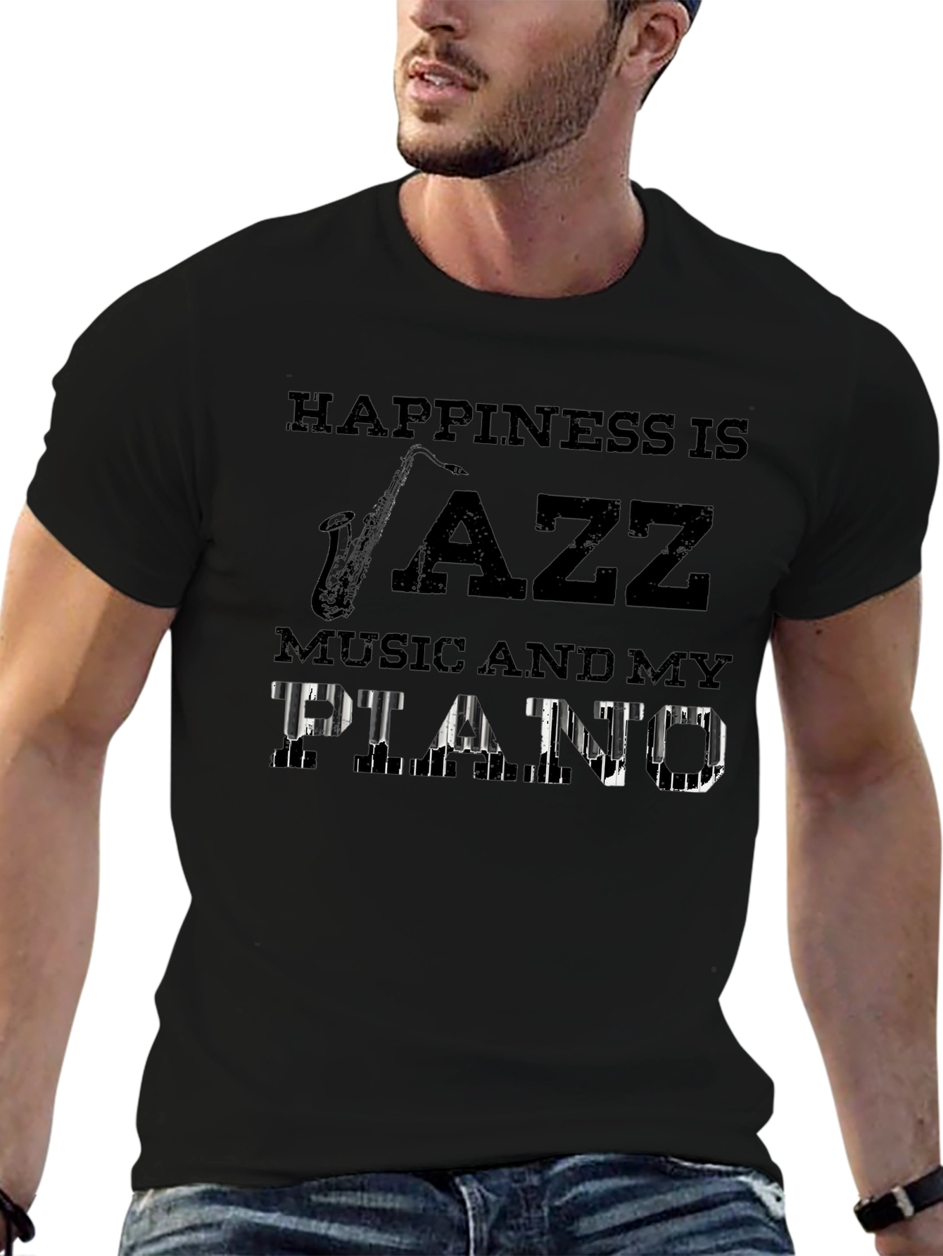 Jazz Music Piano T-Shirt: Happiness Is...