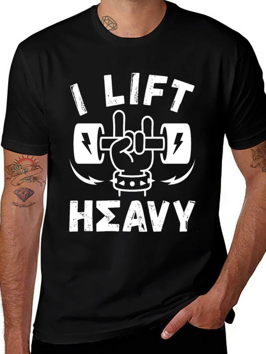 I Lift Heavy Graphic T-Shirt - Rock On Gym Tee