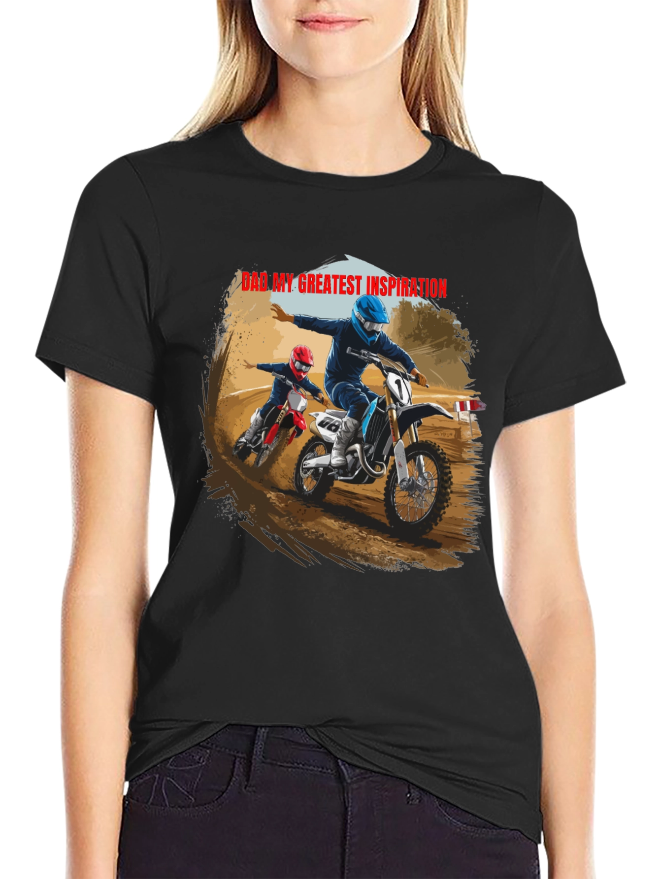 Dad My Greatest Inspiration Black Tee
