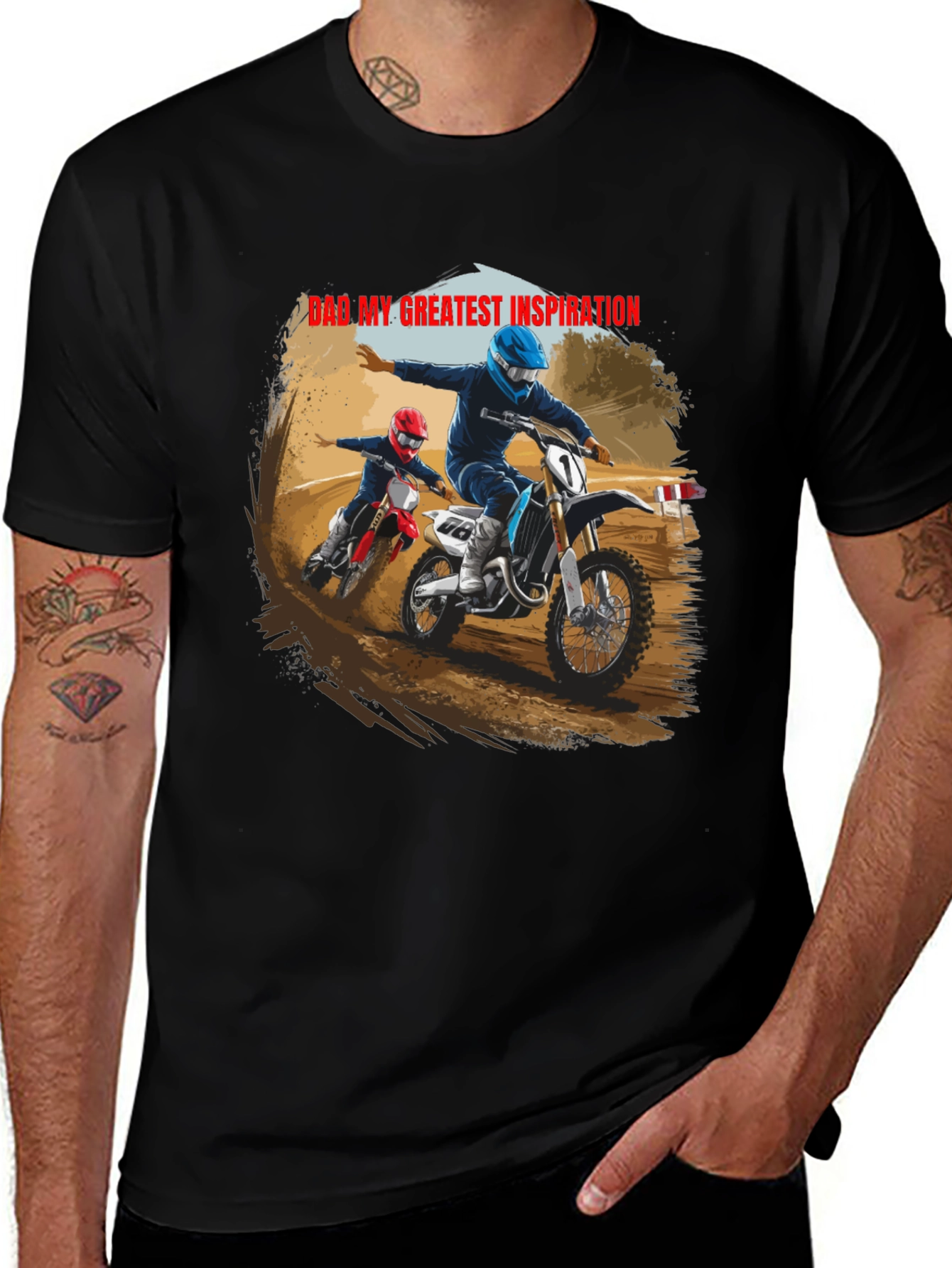 Dad My Greatest Inspiration Black Tee