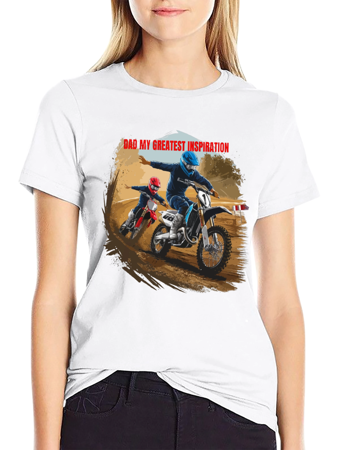 Dad My Greatest Inspiration Black Tee