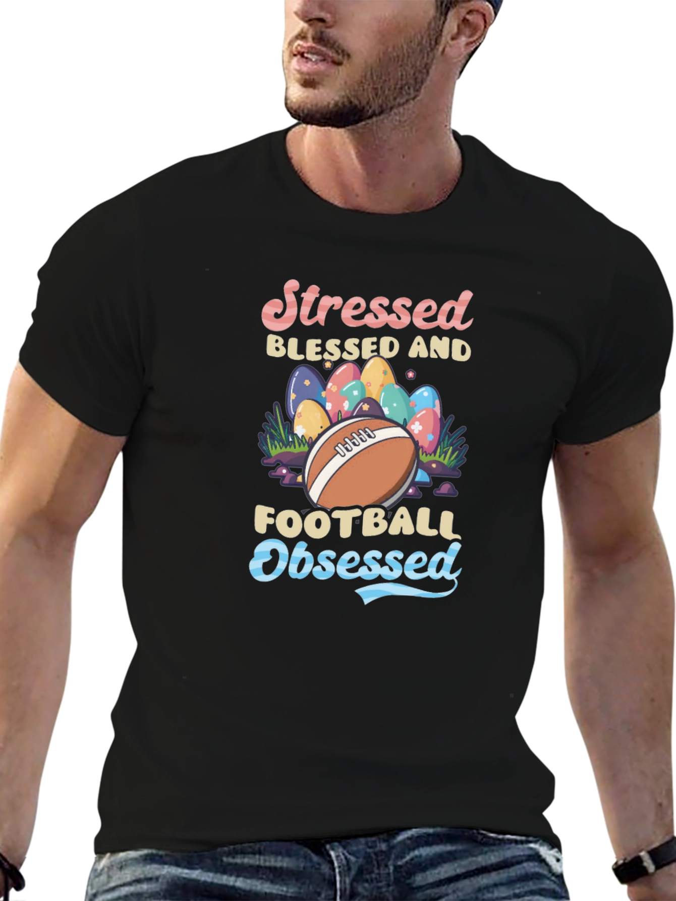 Stressed Blessed Football Obsessed Graphic Tee