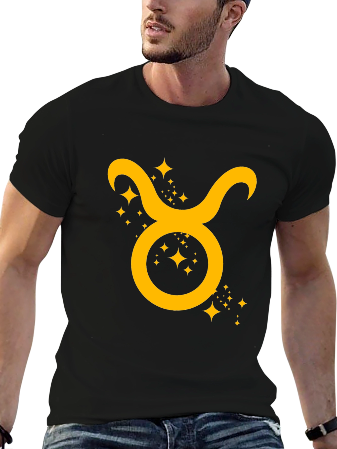 Taurus Zodiac Graphic Tee - Black
