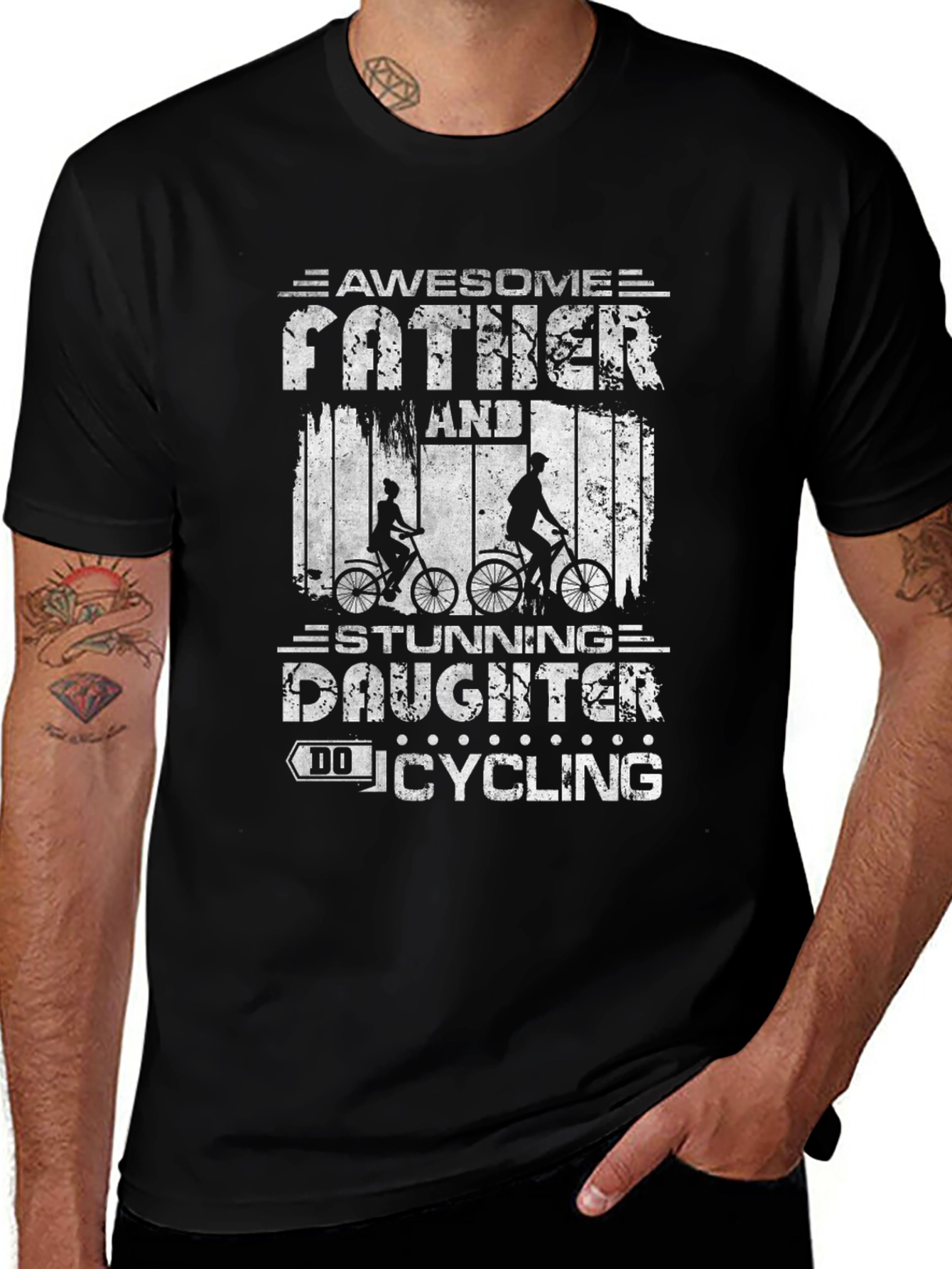 Awesome Father and Daughter Cycling T-Shirt