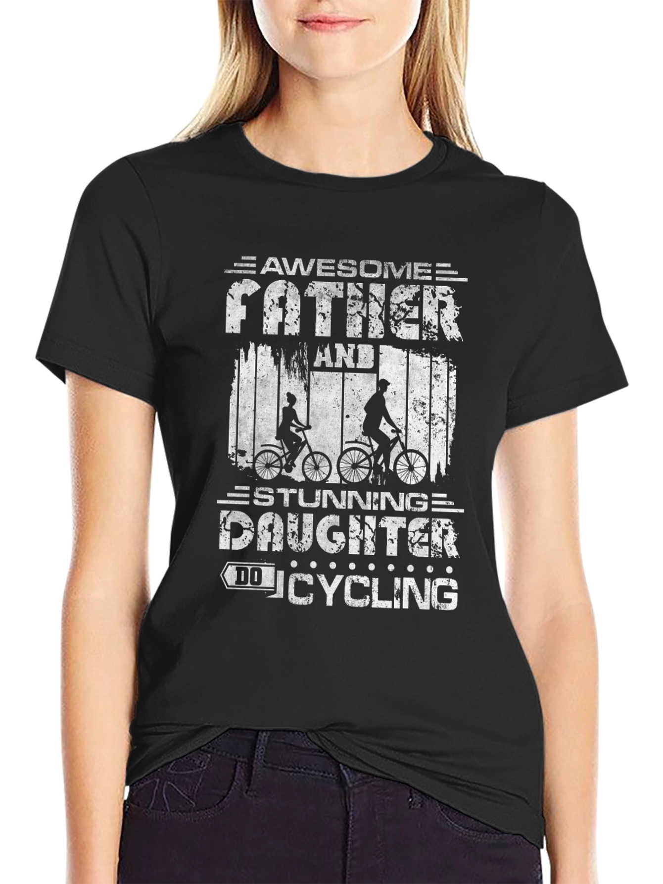 Awesome Father and Daughter Cycling T-Shirt