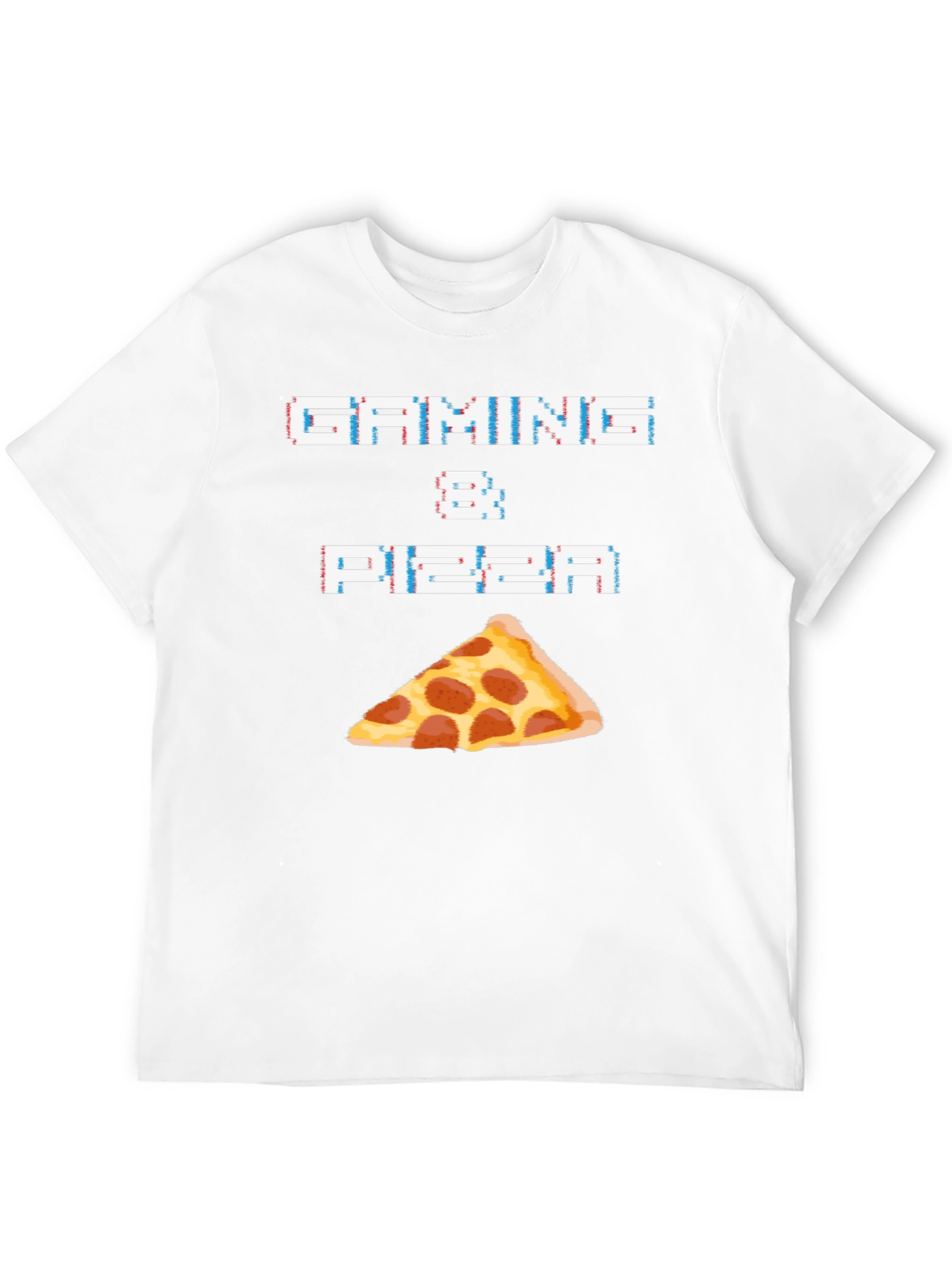 Gaming & Pizza Black Graphic T-Shirt