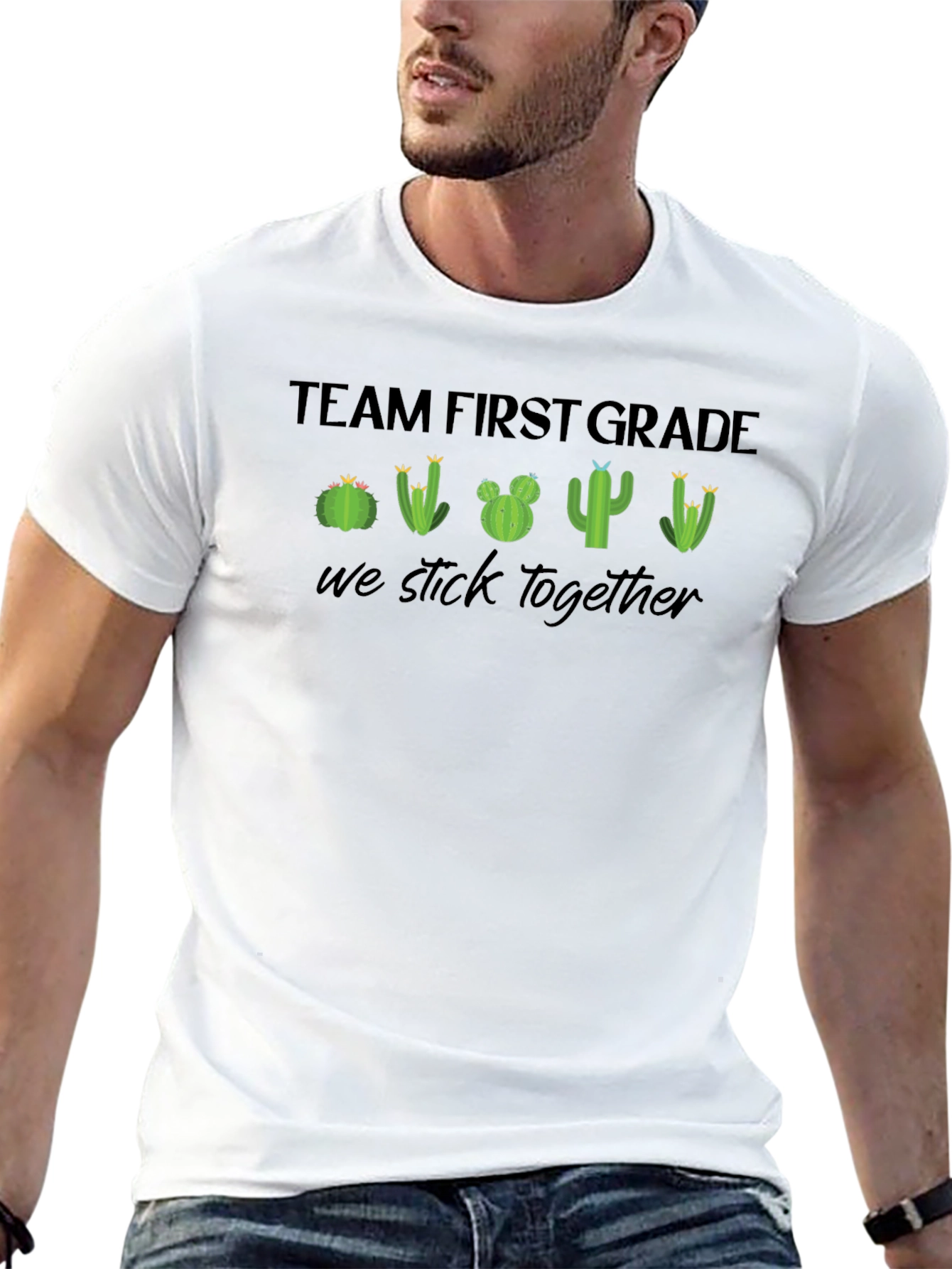 Team First Grade Cactus T-Shirt - We Stick Together