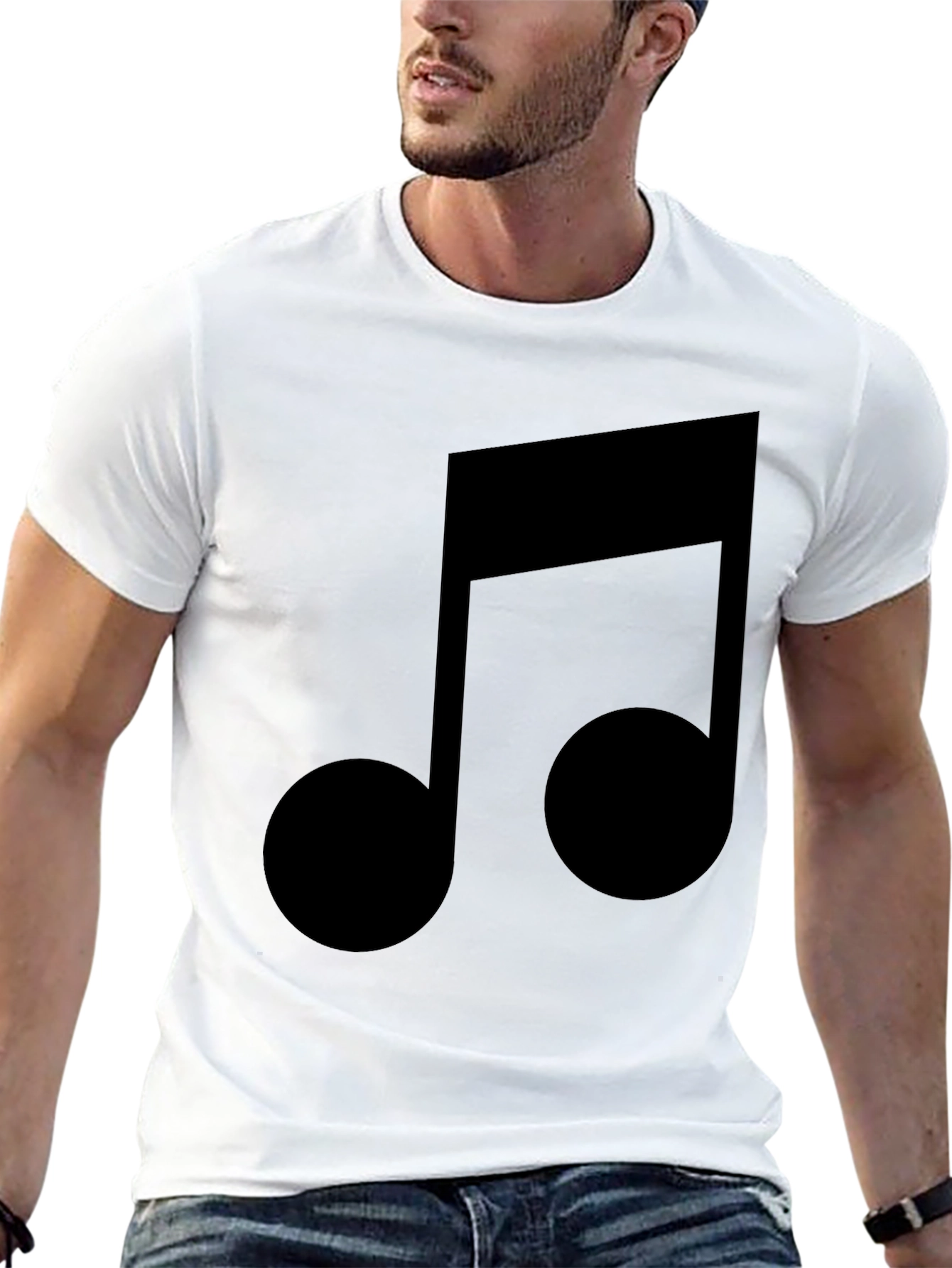 Musical Note Graphic Black T-Shirt