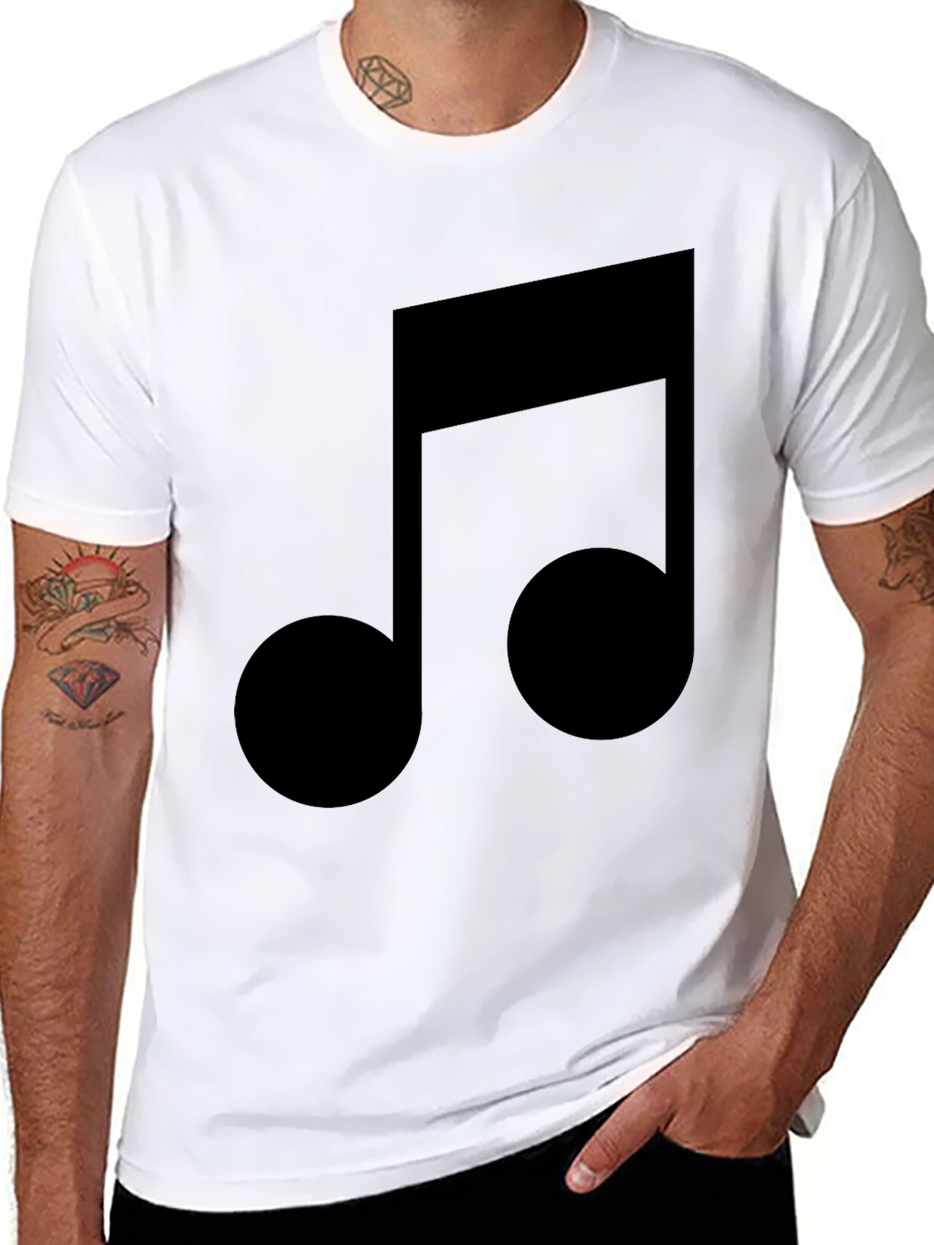 Musical Note Graphic Black T-Shirt
