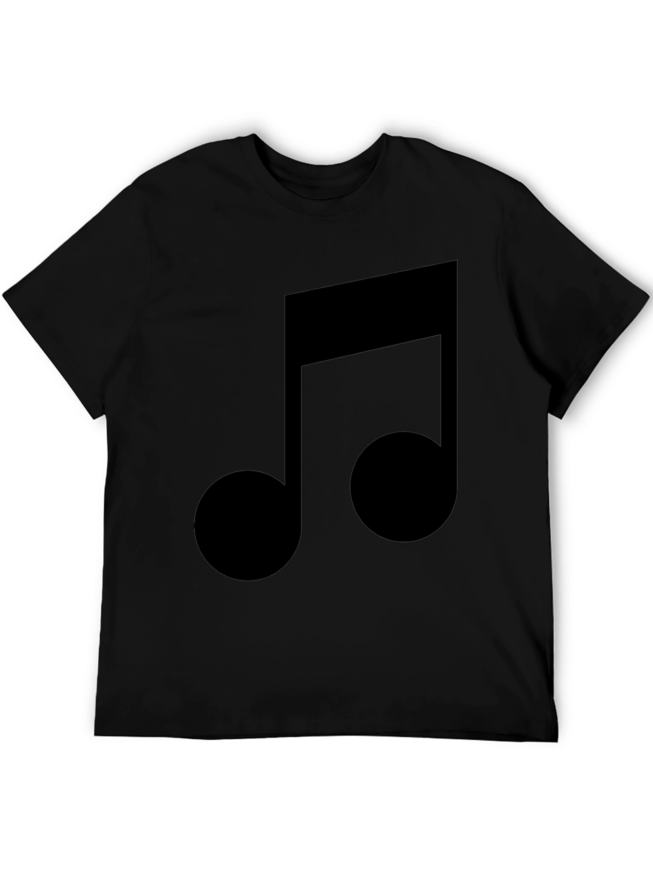 Musical Note Graphic Black T-Shirt