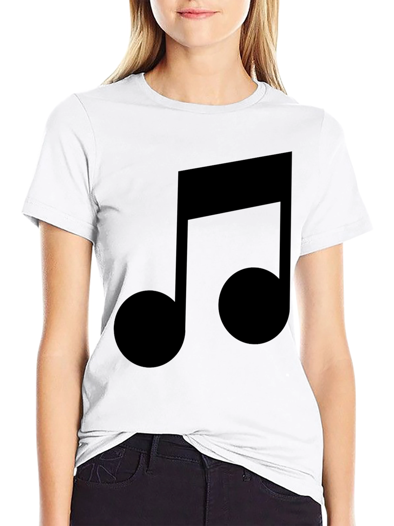 Musical Note Graphic Black T-Shirt