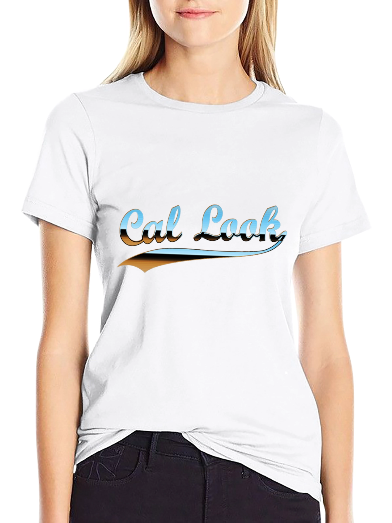 Cal Look Graphic T-Shirt - Retro Style Black Tee