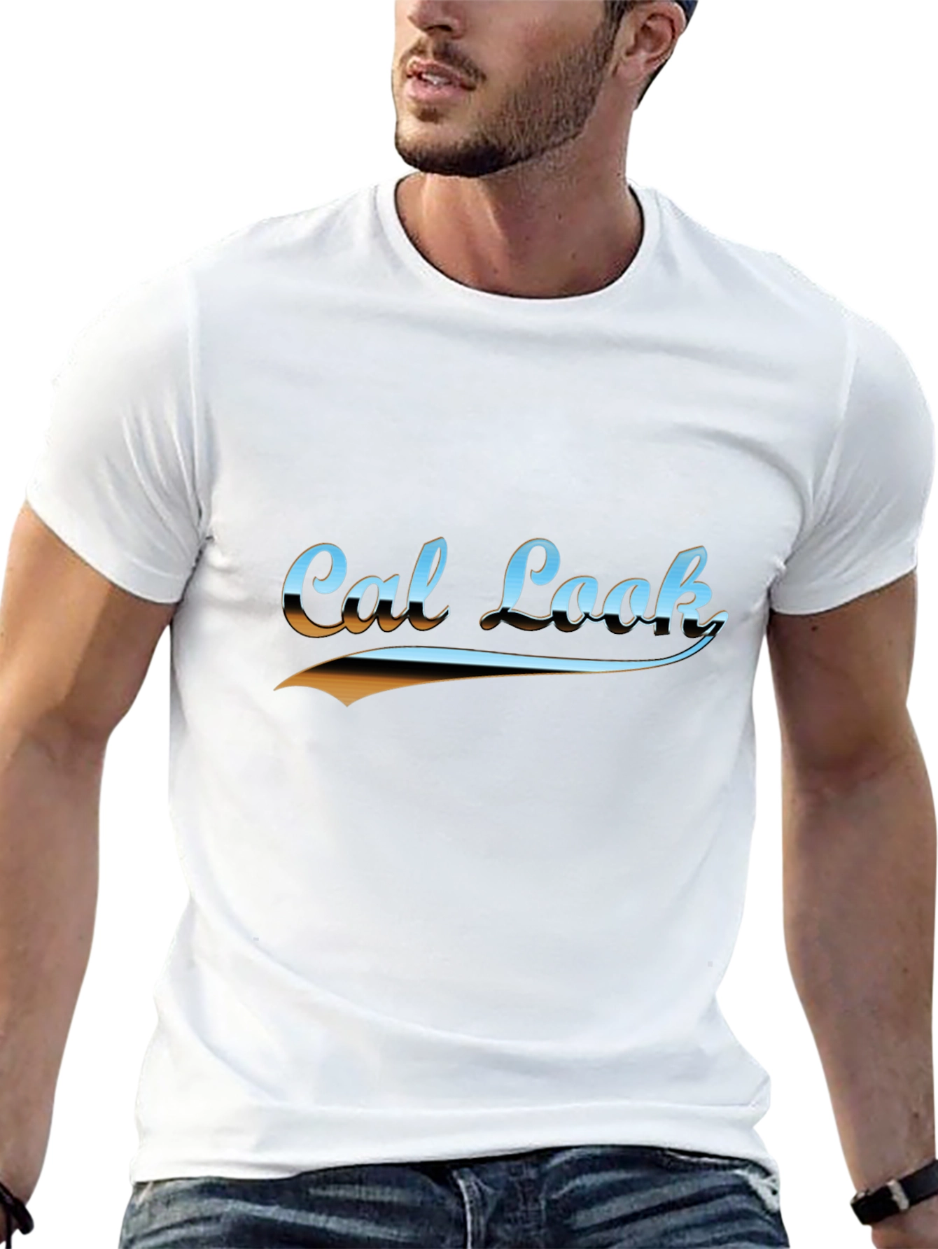 Cal Look Graphic T-Shirt - Retro Style Black Tee