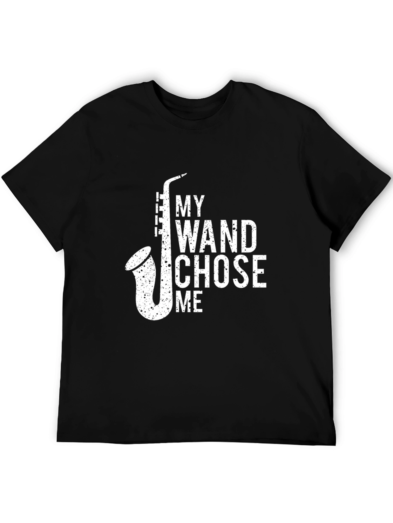 My Wand Chose Me Saxophone Black T-Shirt