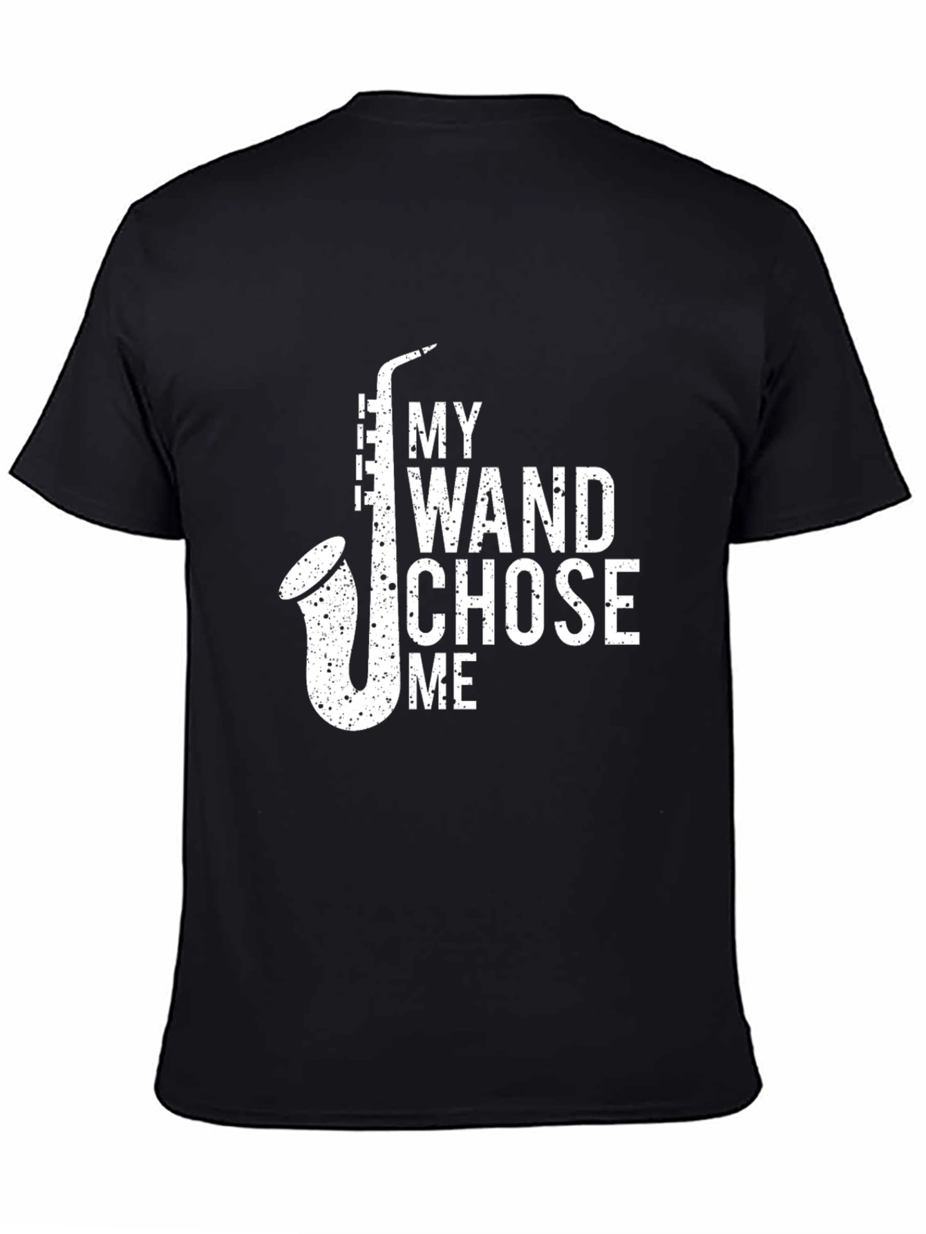 My Wand Chose Me Saxophone Black T-Shirt