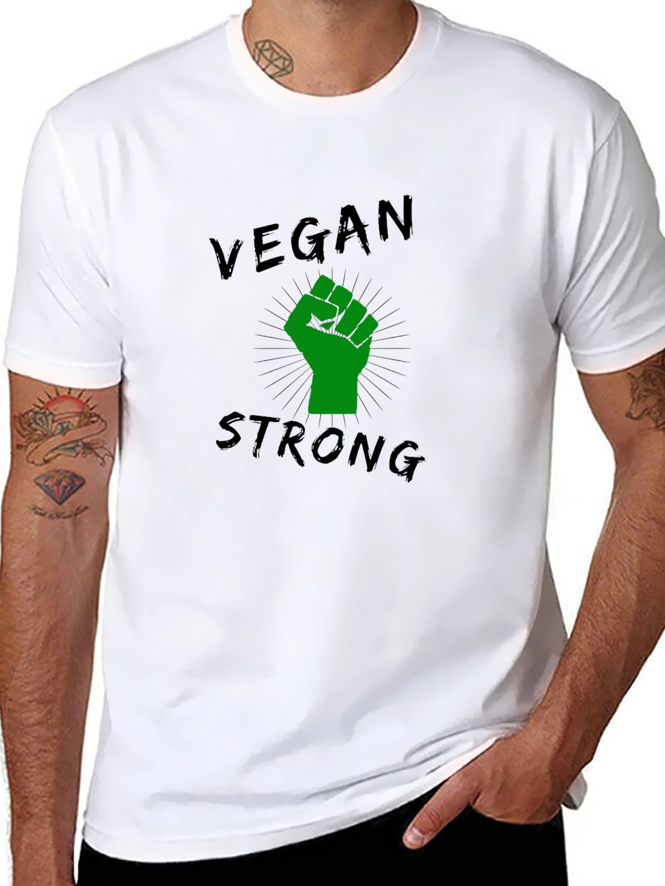 Vegan Strong Black T-Shirt