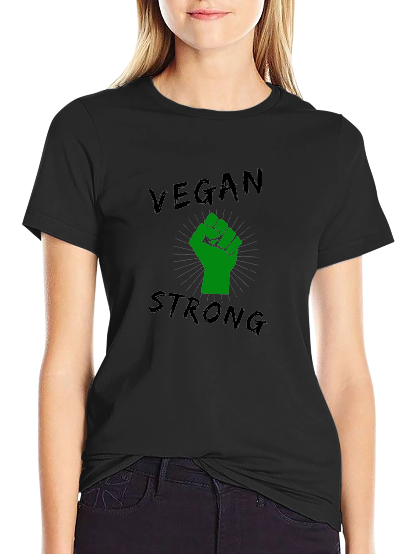 Vegan Strong Black T-Shirt