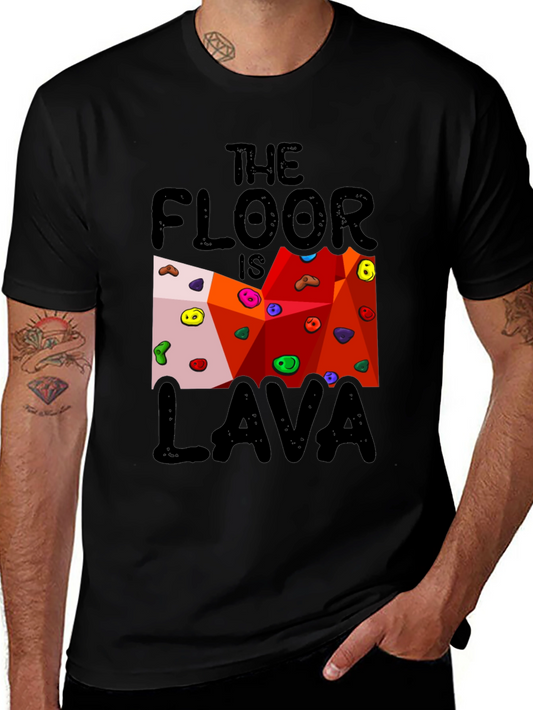 The Floor is Lava Climbing Wall Black T-Shirt