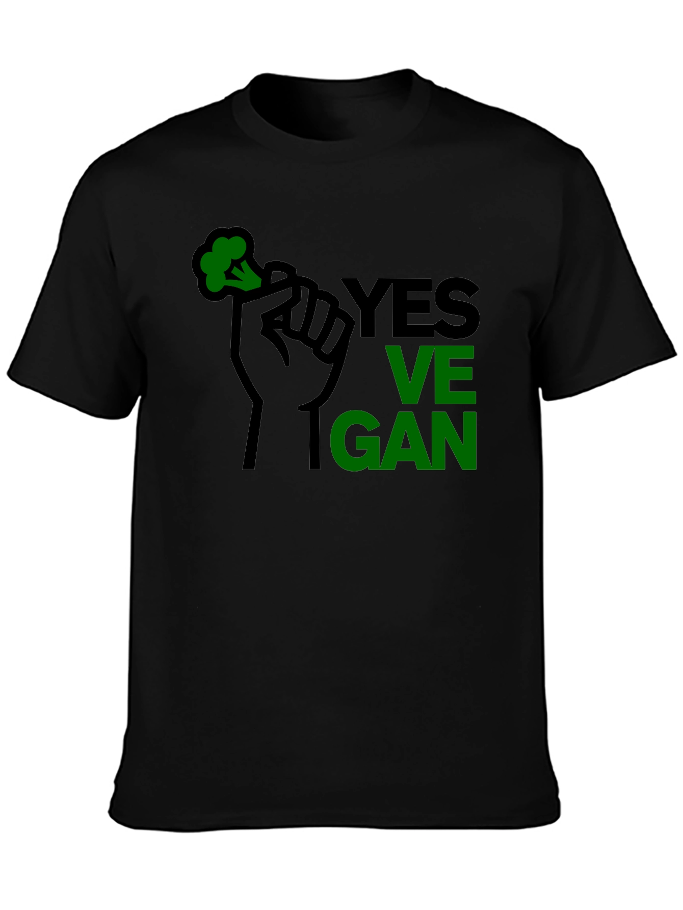Yes Vegan Black Graphic T-Shirt