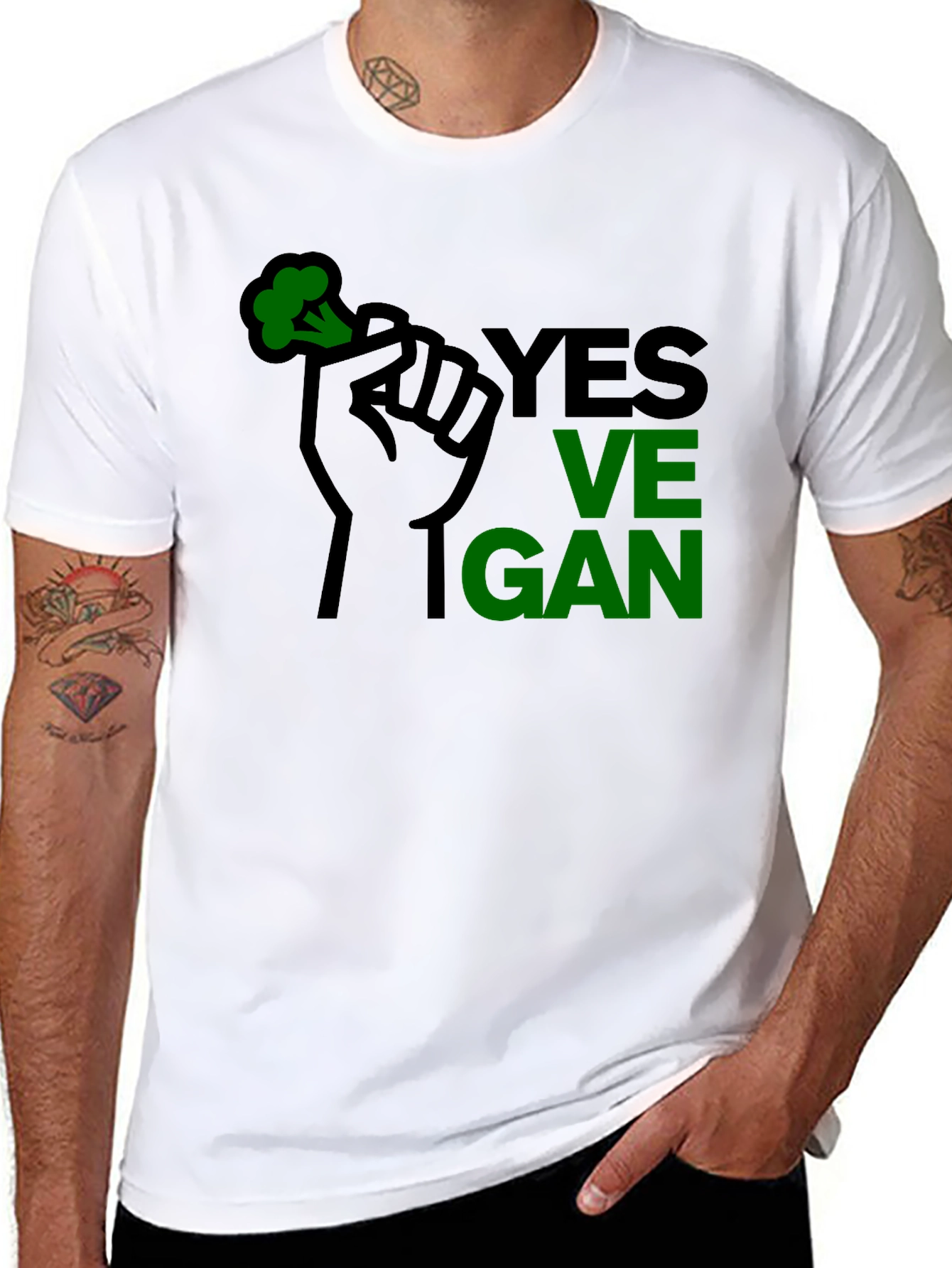 Yes Vegan Black Graphic T-Shirt