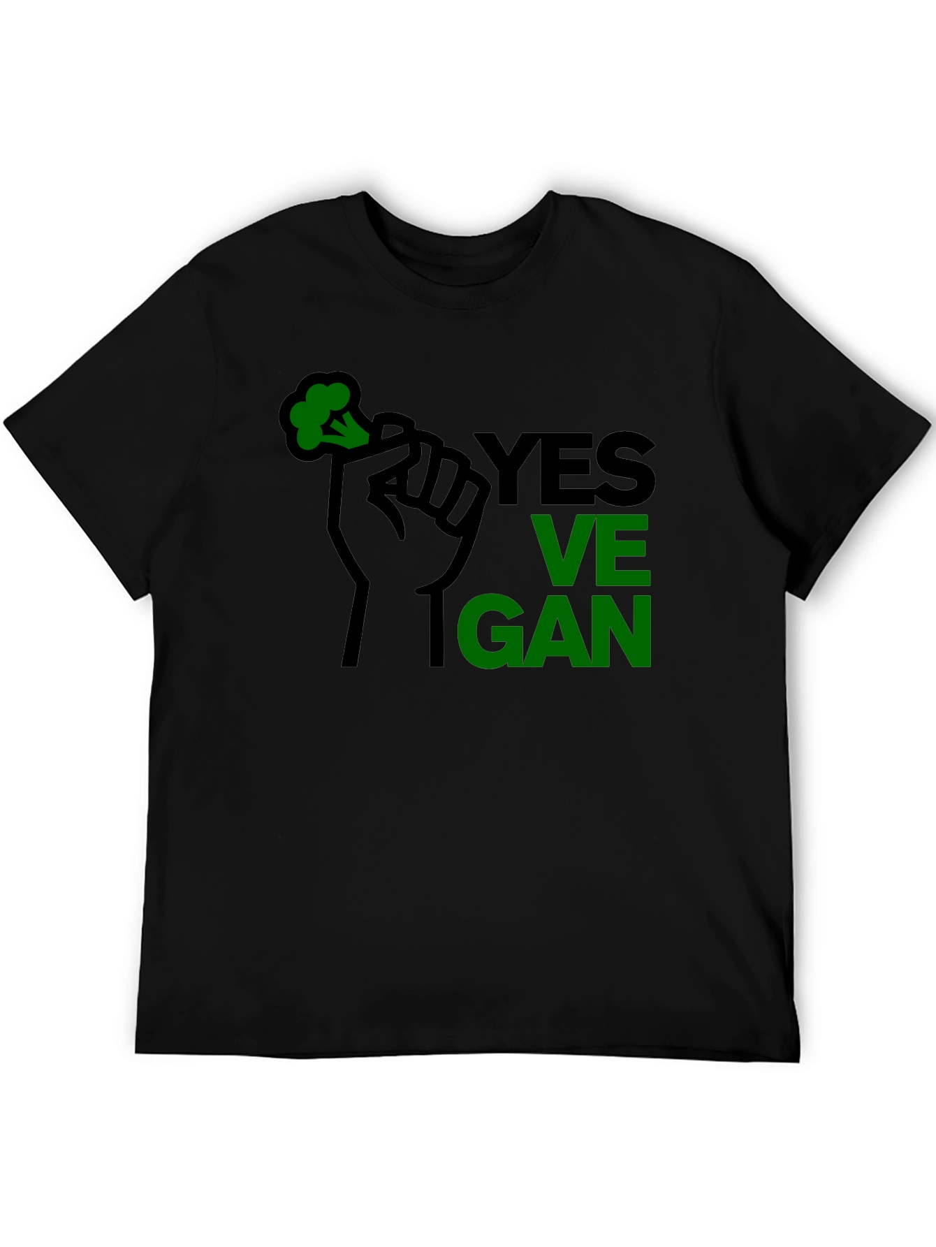 Yes Vegan Black Graphic T-Shirt
