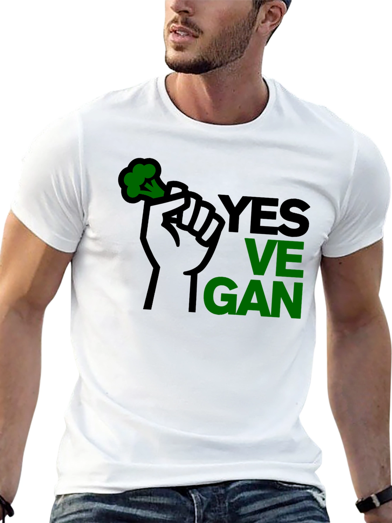 Yes Vegan Black Graphic T-Shirt