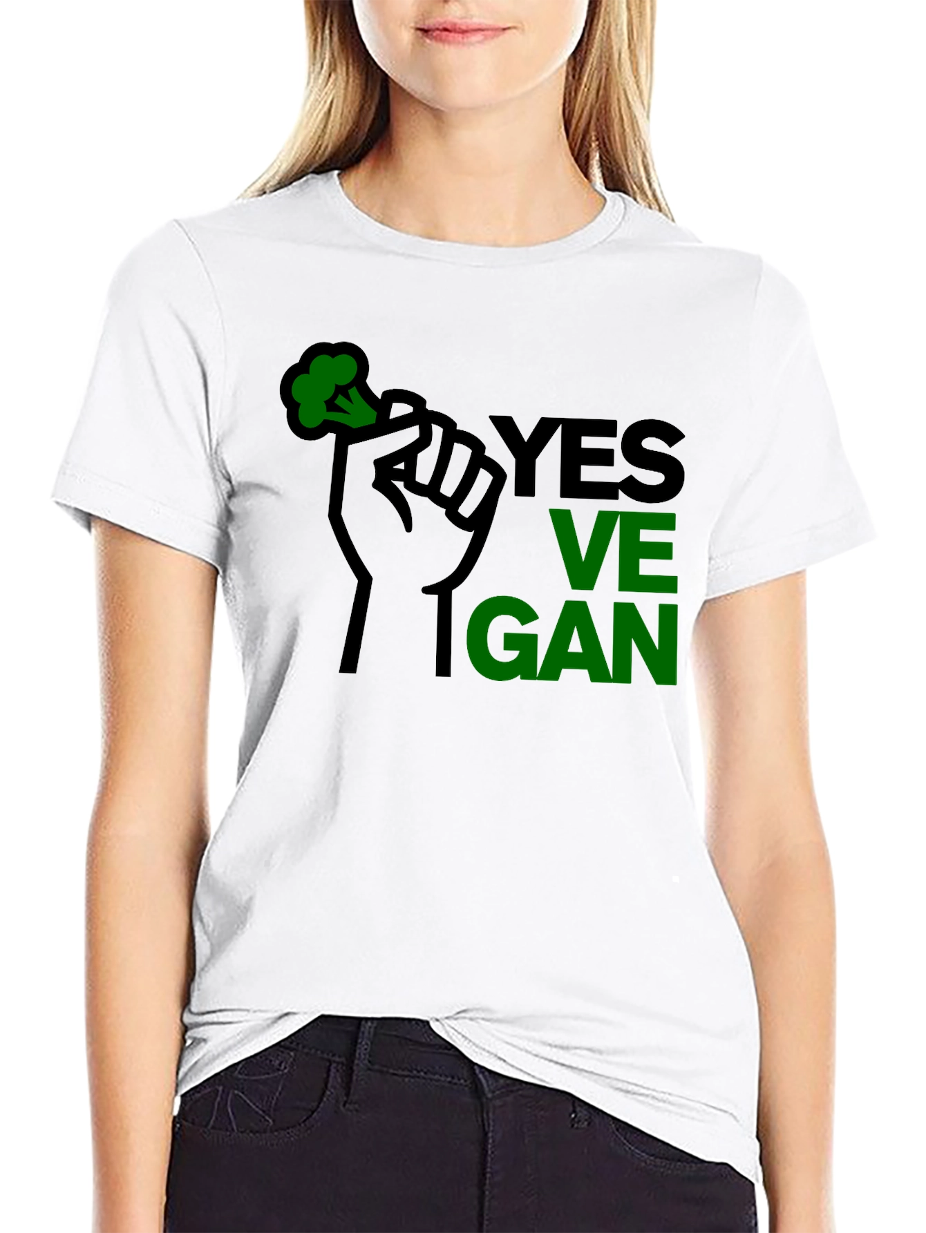 Yes Vegan Black Graphic T-Shirt