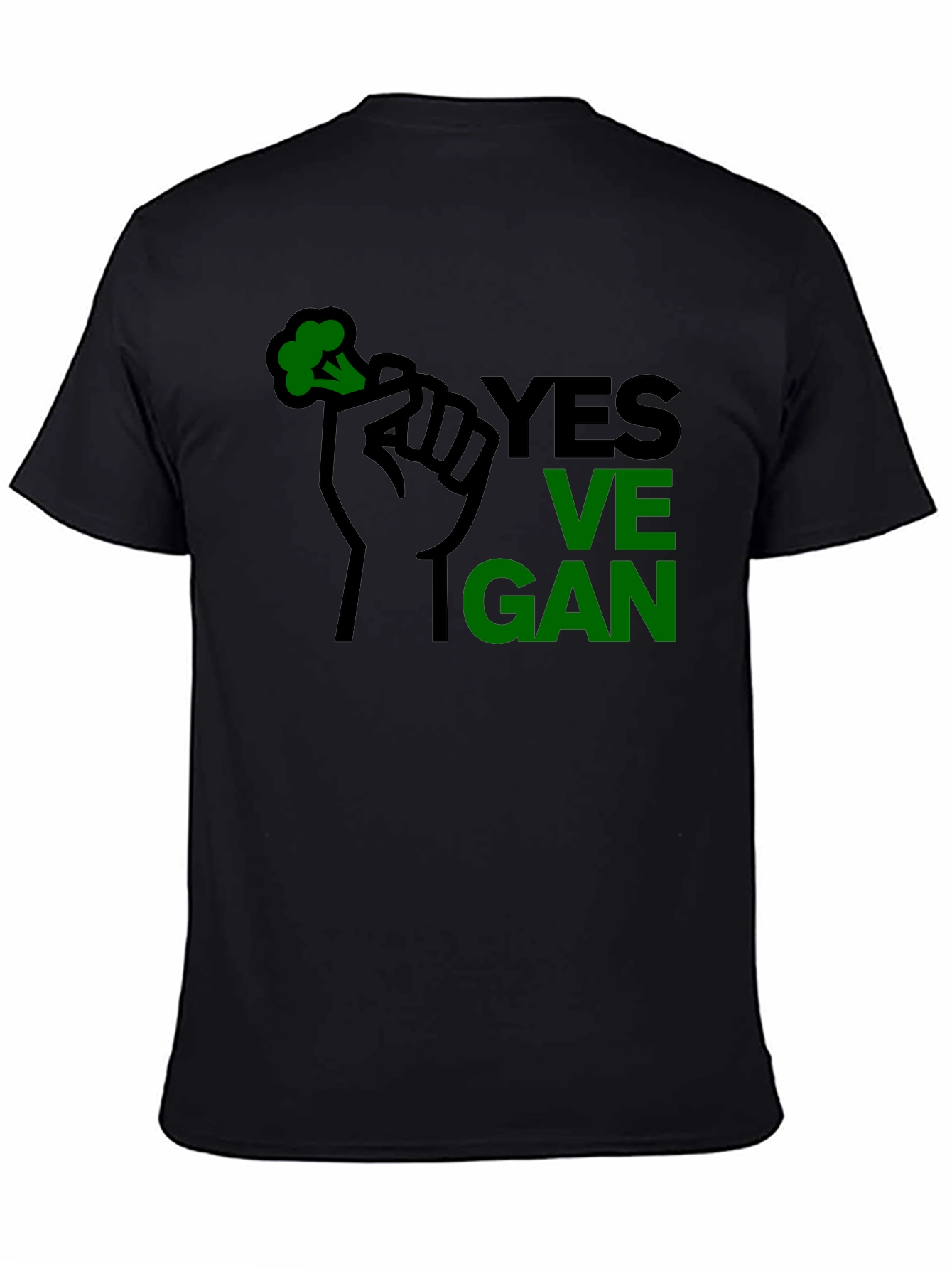 Yes Vegan Black Graphic T-Shirt