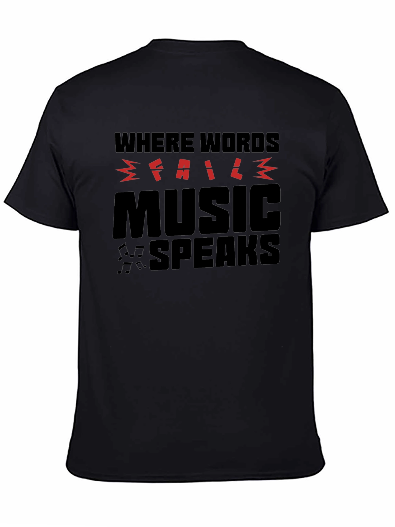 Music Speaks Graphic T-Shirt - Black