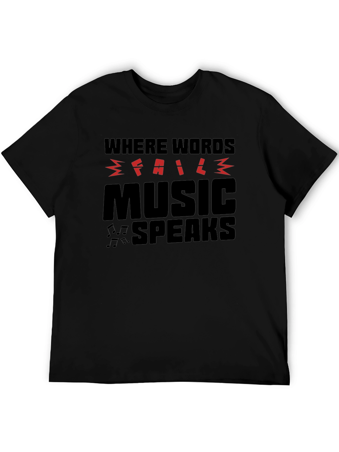 Music Speaks Graphic T-Shirt - Black