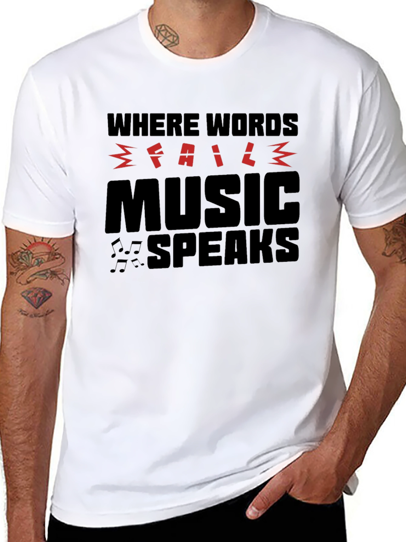 Music Speaks Graphic T-Shirt - Black