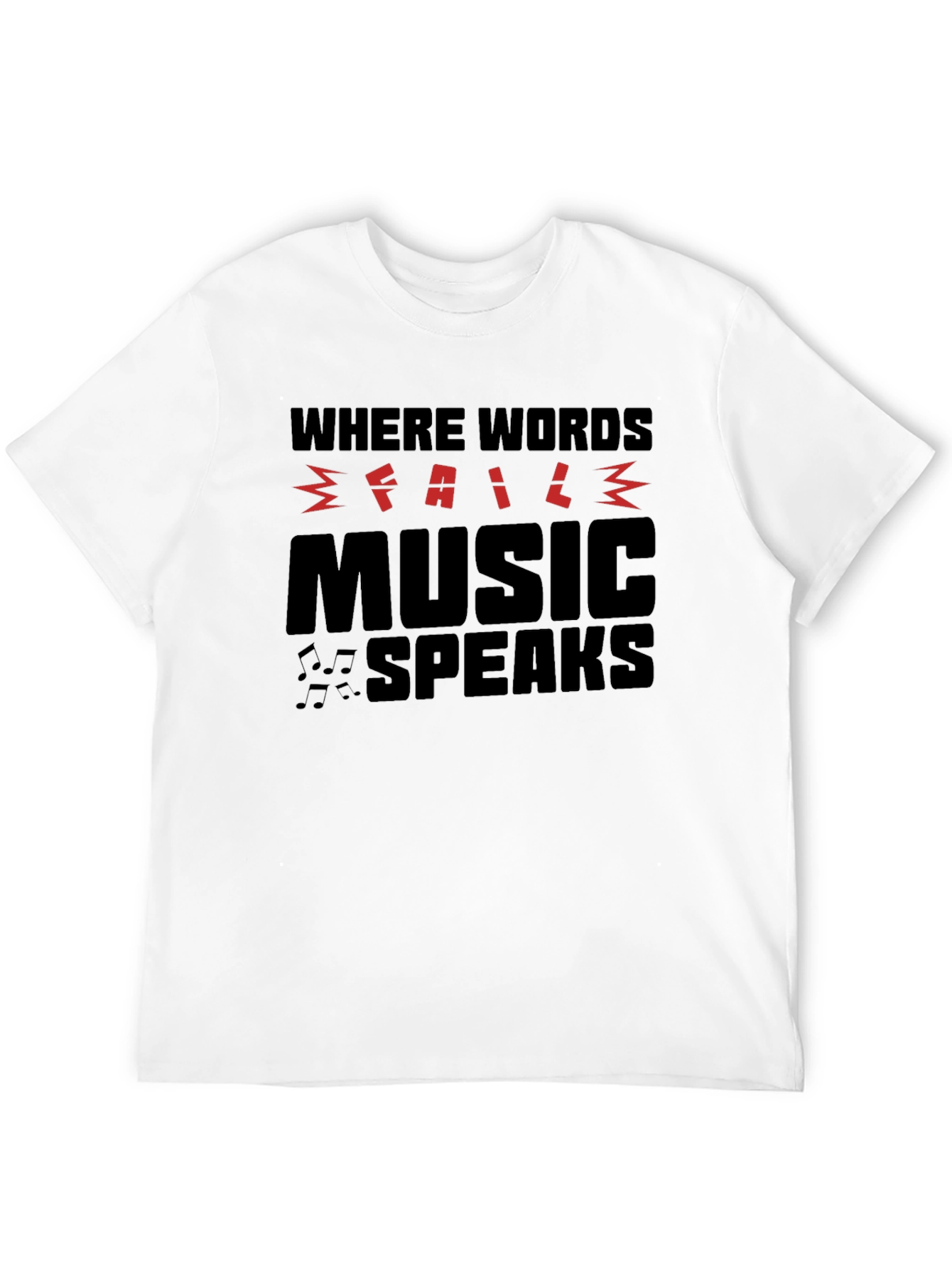 Music Speaks Graphic T-Shirt - Black