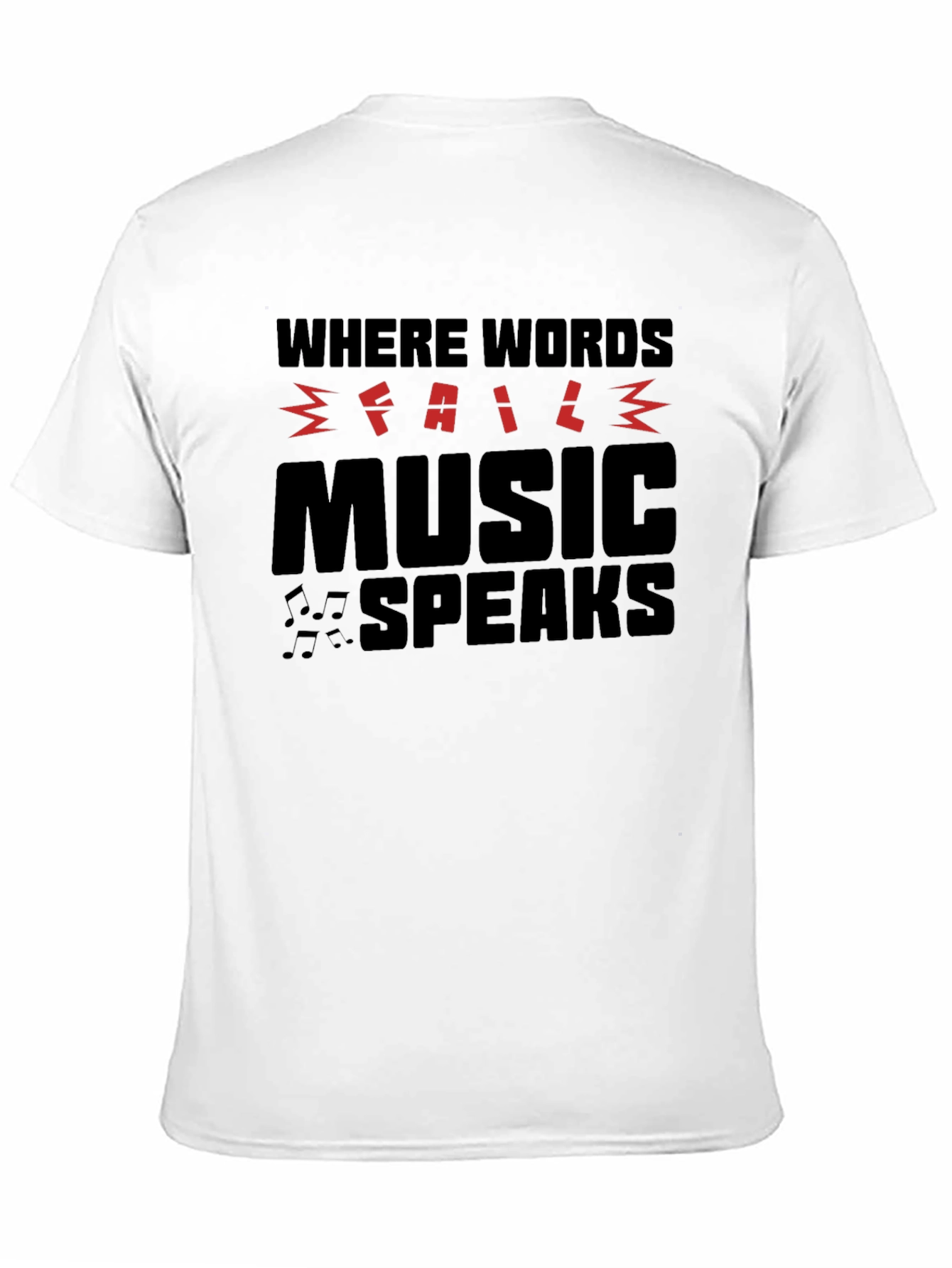 Music Speaks Graphic T-Shirt - Black